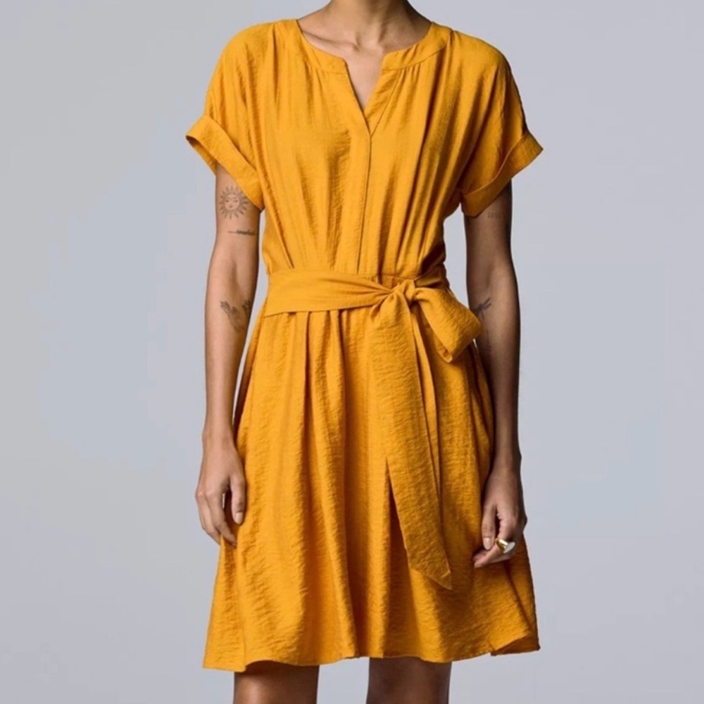 Simply Vera Wang Mustard Yellow Dress
